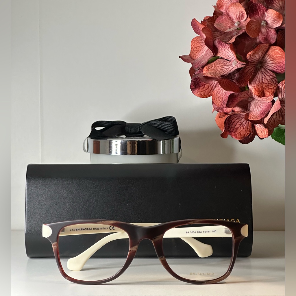 Balenciaga Brown And Cream Glasses